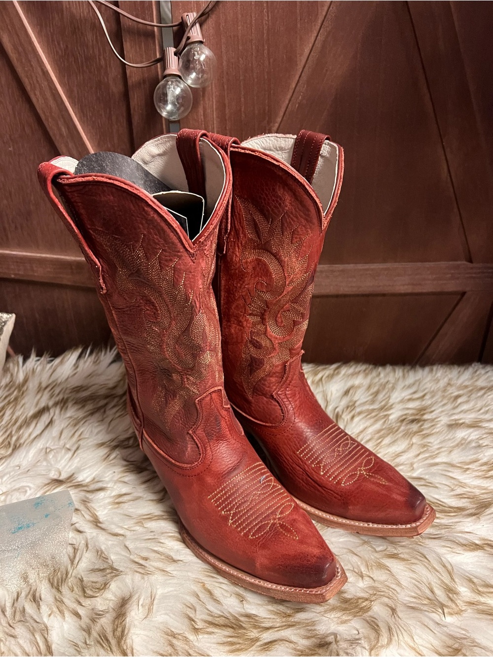 Freebird Woody in Wine Embroidered Western Cowboy Boots
